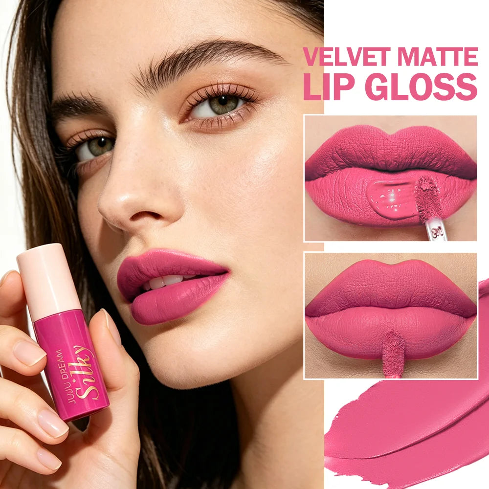 Long-lasting Silky Matte Lipstick Pink Nude Lip Tint Waterproof Gloss Zpaxo