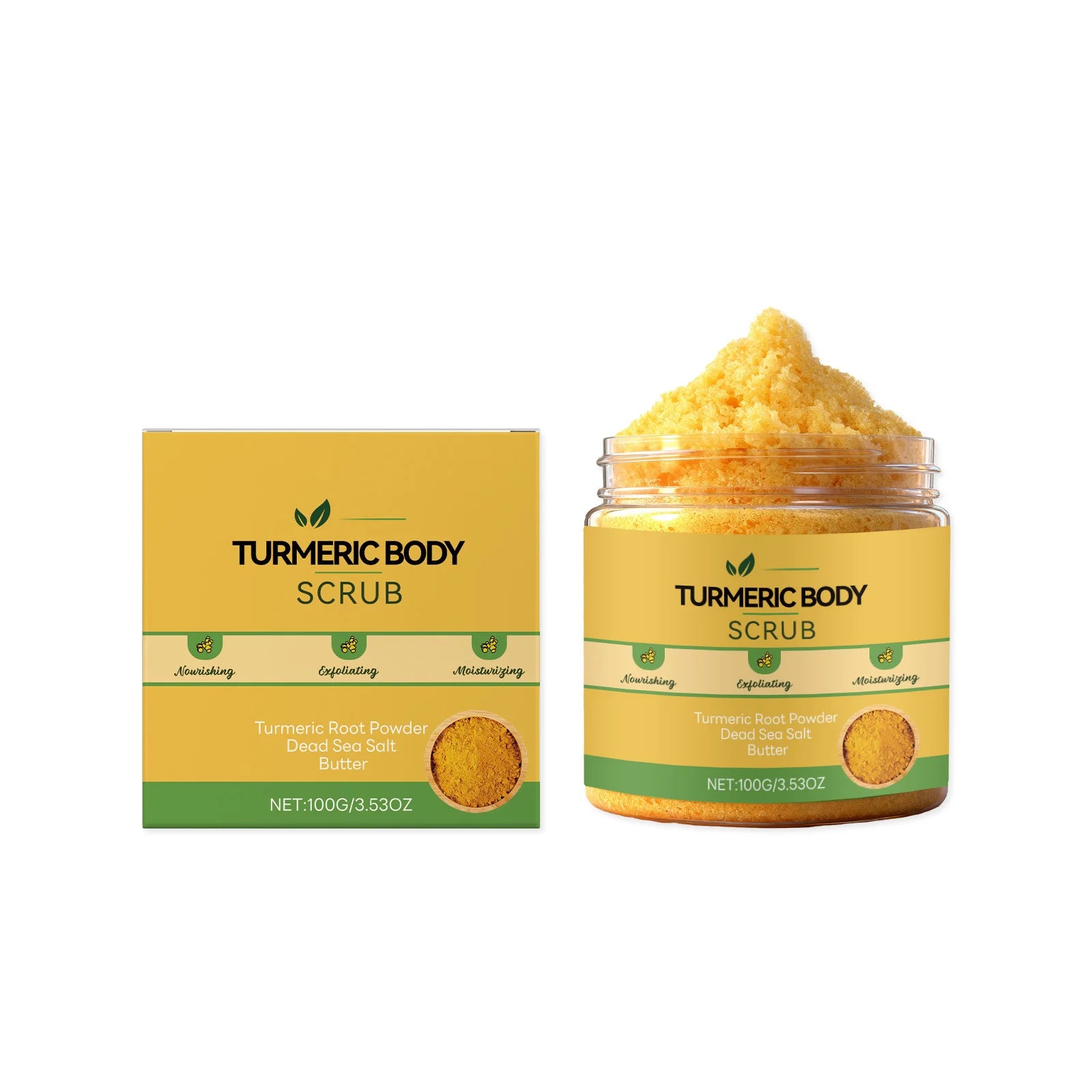 Turmeric Sea Salt Body Scrub – Exfoliate, Brighten & Unclog Pores Body Exfoliating Scrub Zpaxo 100g
