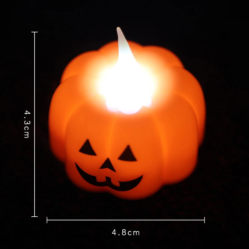 Halloween Pumpkin LED Candle Holder Indoor Outdoor Spooky Glow