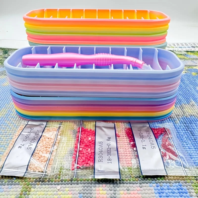 10-Hole Diamond Painting Storage Organizer Box Includes Pen Bags