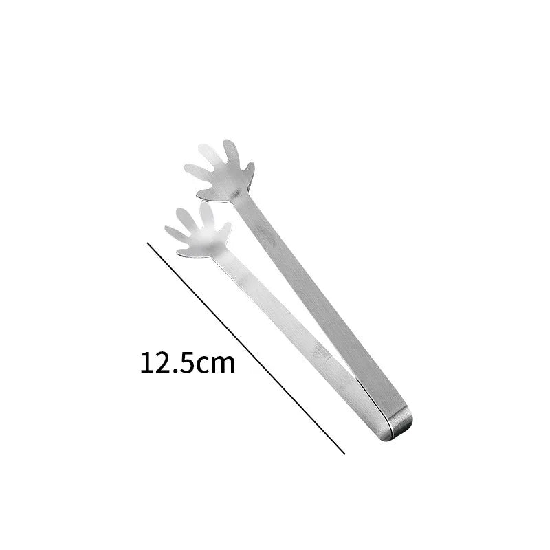 5PCS Stainless Steel Mini Creative Food Clip Small Palm Snack Cake Dim Sum Antiskid Food Kitchen Candy Snack Clip Zpaxo