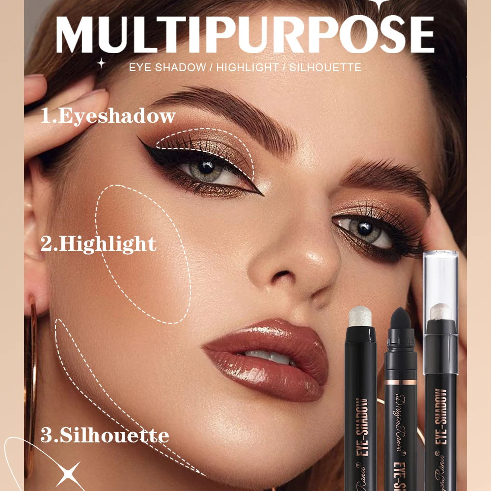 Eyeshadow Pen, Pearlescent Eyeshadow, Versatile, One-Touch Application, Non-Smudging, Waterproof Eyeshadow, High-Gloss, Delicate, Silky, Shimmering Liquid Eyeshadow Zpaxo