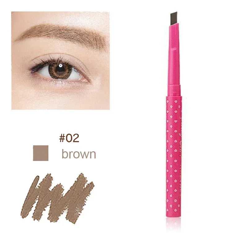 New Waterproof Eyebrow Pencil With Eye Brow Card Tool Lady Rotating Eyebrow Pencil 3Eyebrow Shaping DIY Eyebrow Pen Makeup Set Zpaxo 02-Brown