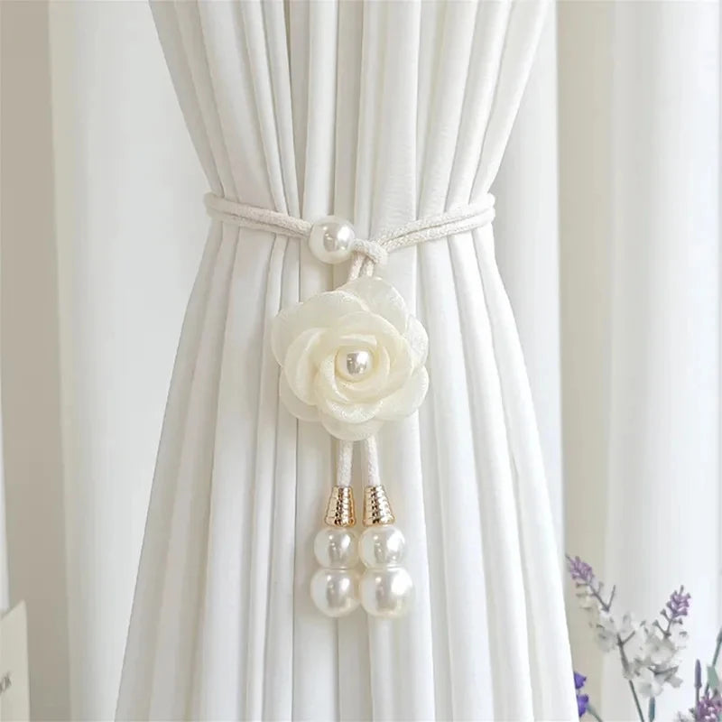 Creative Camellia Curtain Ties Adjustable Transparent Decorative