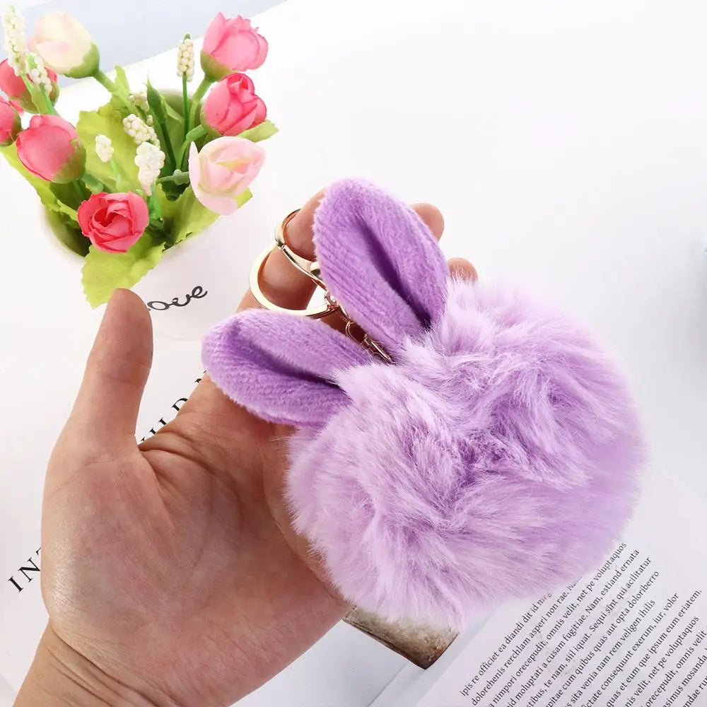 Accessories Fancy Rabbit Hair Bag Charms Car Pendant Cute Bunny Keychain Bag Pendant Pom Pom Key Chain Fur Ball Key Ring Zpaxo