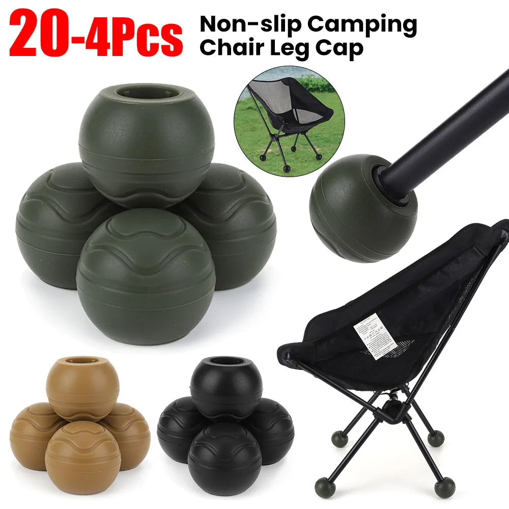 4- Camping Chair Leg Cap Anti Slip Outdoor Tips Ball Shock Absorption