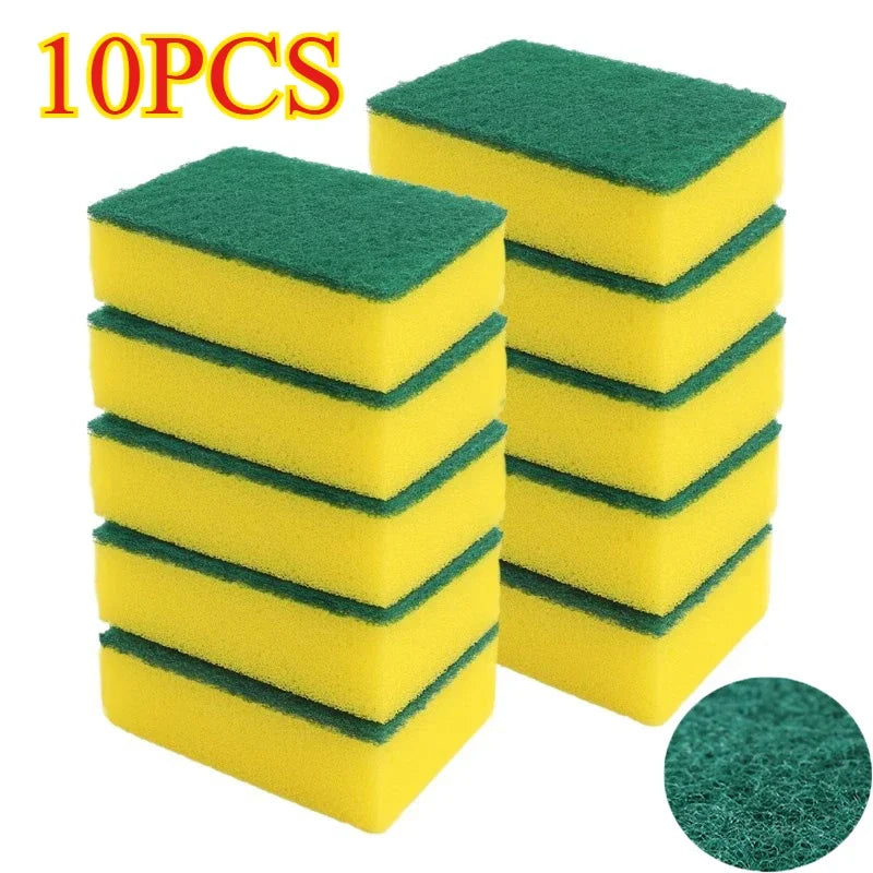 50/1Pcs Kitchen Dishwashing Sponge Soft Absorbent Clean Rub Pot Rust Scouring Pad Removing Kits Household Cleaning Brush Sponge Zpaxo 10PCS-Square