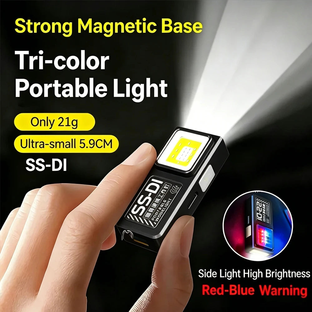Mini COB LED Flashlight USB-C Rechargeable, Clip Magnet EDC LED Pocket Flashlight Zpaxo