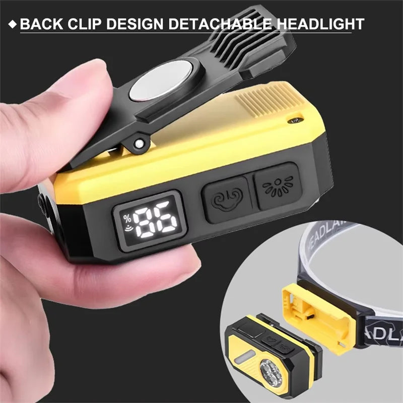 Mikenoon LED Headlamp & Flashlight – USB Rechargeable, IR Sensor LED Headlamp Flashlight Zpaxo