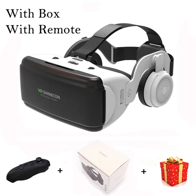 VR Shinecon 3D VR Headset – iPhone & Android Compatible VR Headset Zpaxo Headphone Remote C