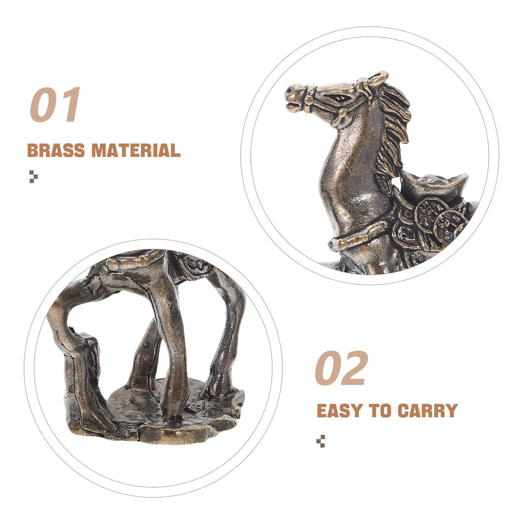 Golden Horse Ornament 2026 Chinese Zodiac Brass Animal Sculpture