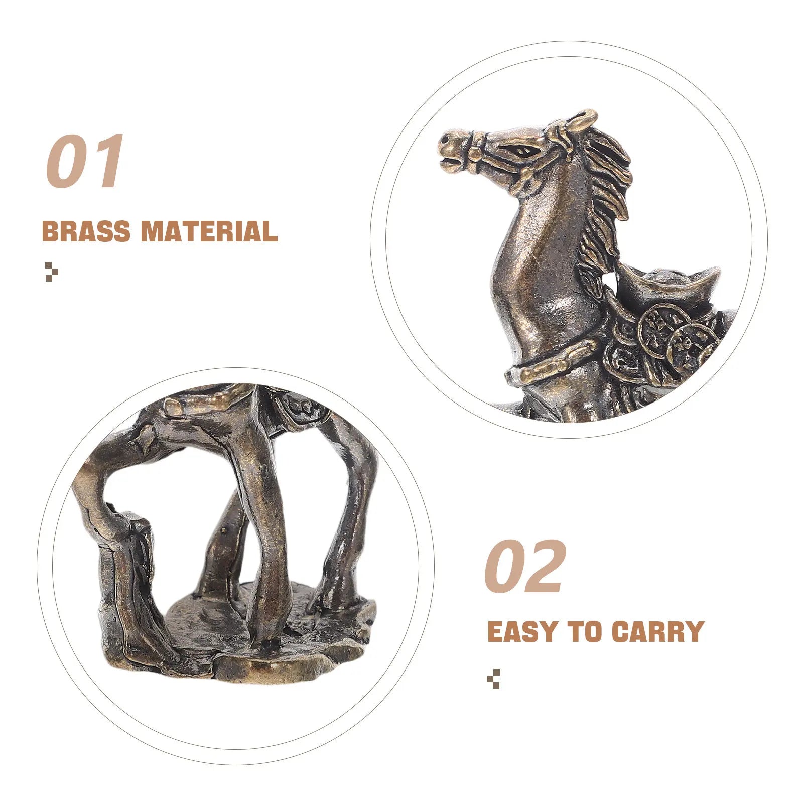 Golden Horse Ornament 2026 Chinese Zodiac Brass Animal Sculpture