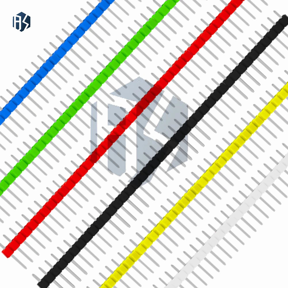 PCB Board Soldering Pin Header – 10pcs 40 Pin 2.54mm Breakable Strip, 10 Colorful Single Row Male Connectors Zpaxo