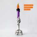 Spooky Halloween Ghost LED Candle Skull Handheld Light Eerie Purple