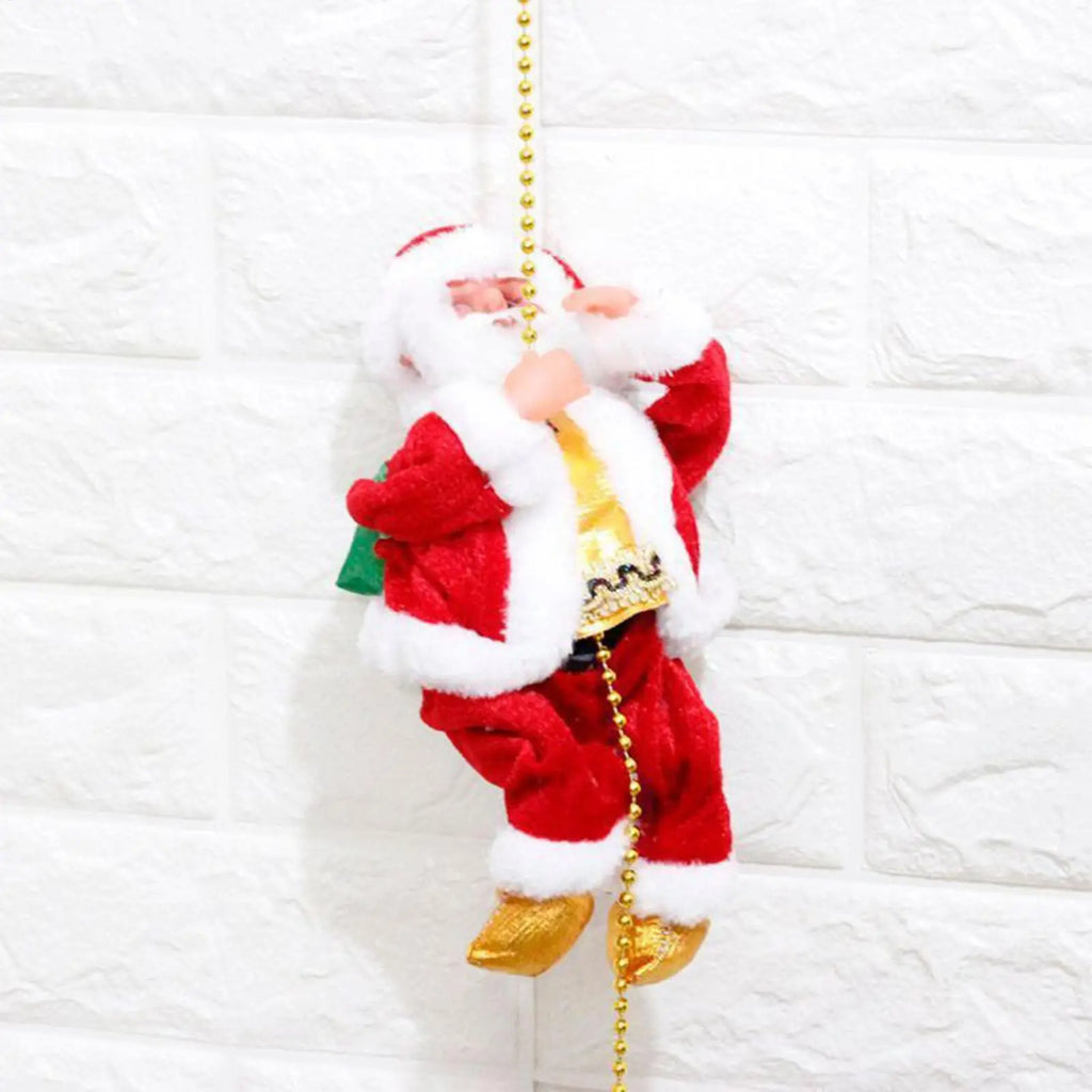 Santa Claus Climbing Rope Musical Electric Christmas Decor Holiday