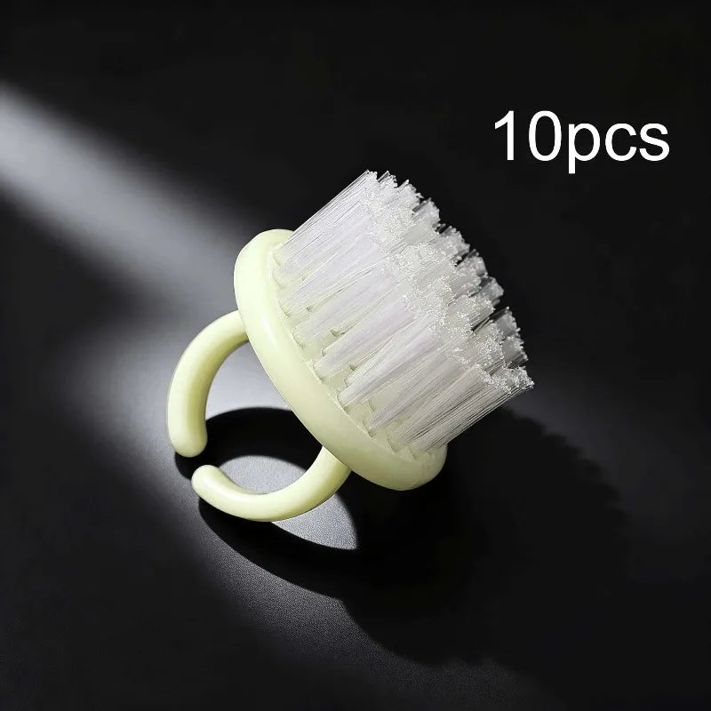 1- Plastic Nail Brushes Colorful Hand Scrubbing Cleaning Brush Dust Zpaxo light green 10pcs