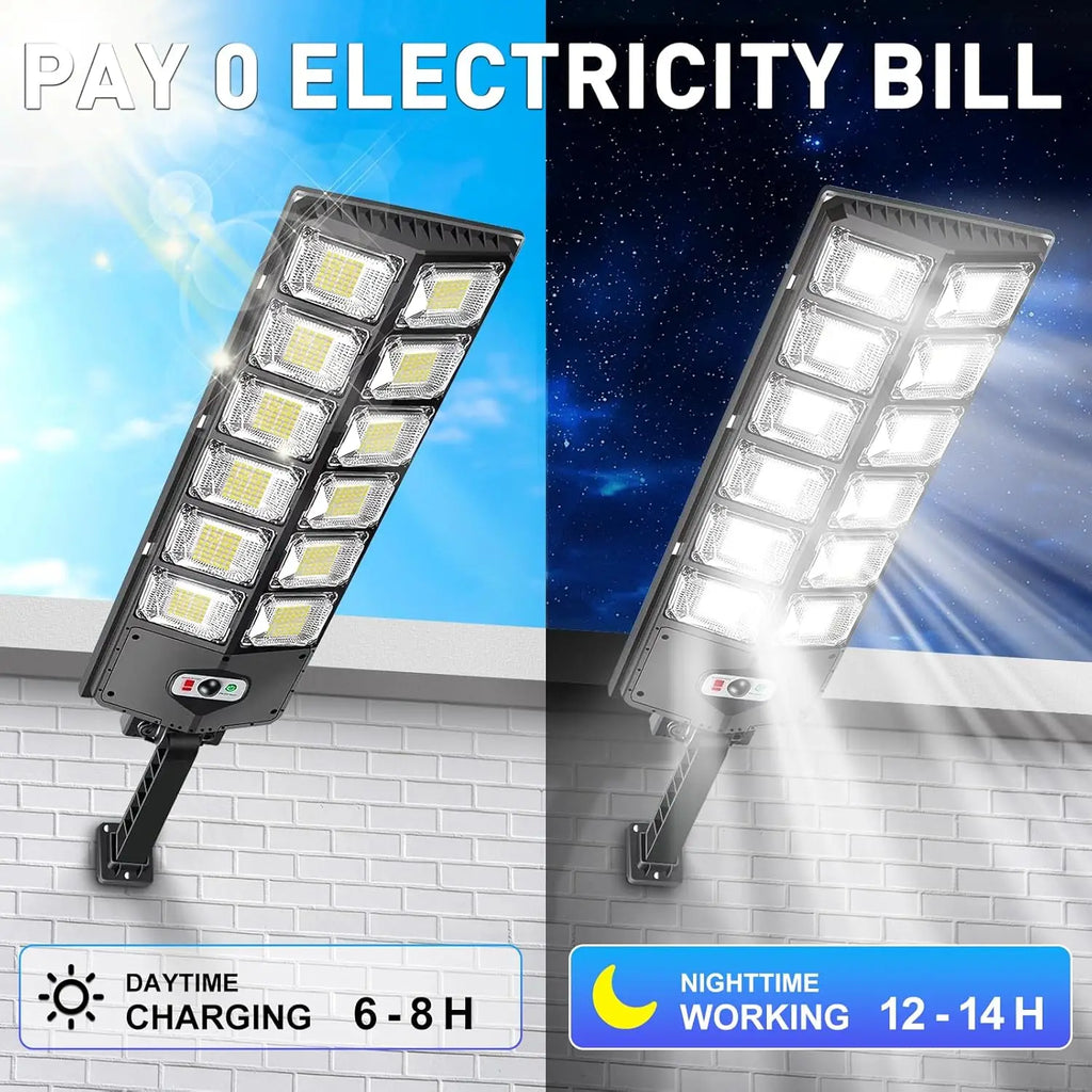 Outdoor Solar Street Light Power Sensor Remote Control Wall Flood Zpaxo