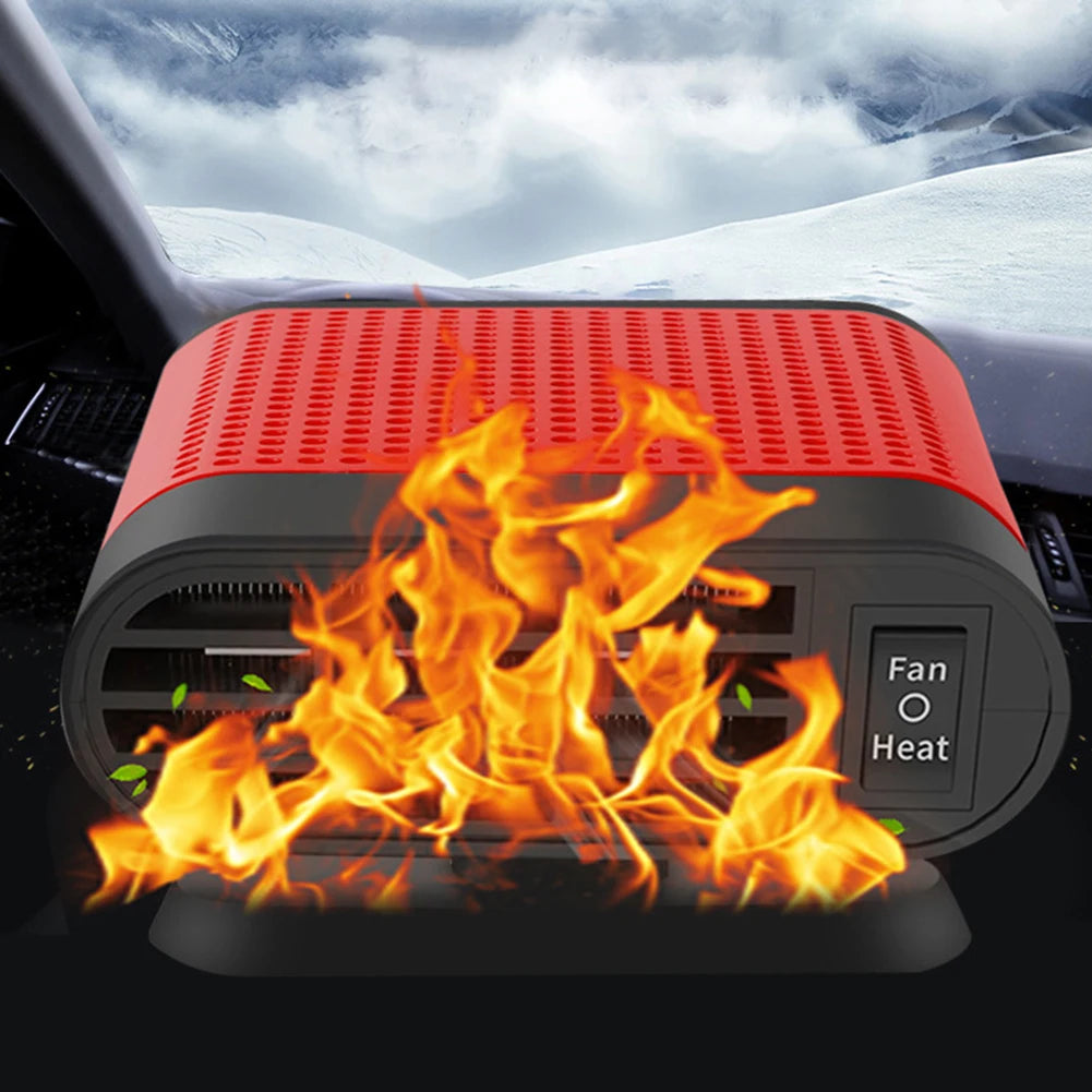 12/24V Windscreen Defroster Demister 1200W Portable Car Heater 360 Rotating Defogging Defrosting Heating Fan Car Anti-Fog Heater Zpaxo