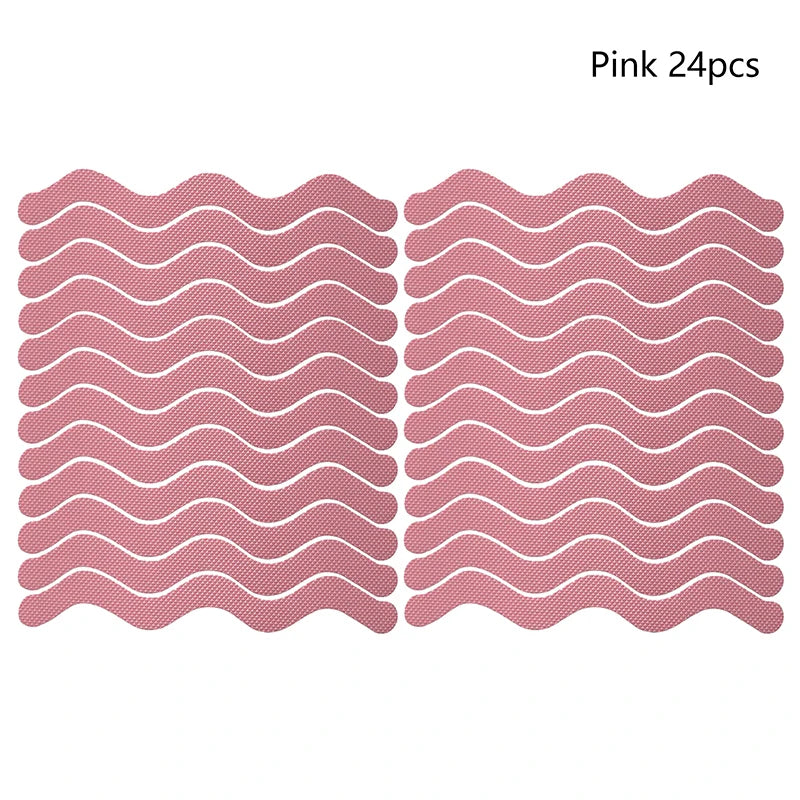 24Pcs/Package Transparent Anti-Slip Stickers For Bathroom Floor And Shower - Bathtub Floor Safety Anti-Slip Strips Zpaxo Pink