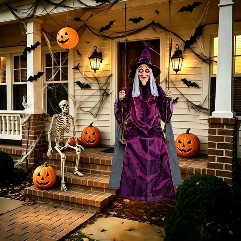 Swinging Witch 1 8m Life Outdoor Haunted House Props Swing Garden