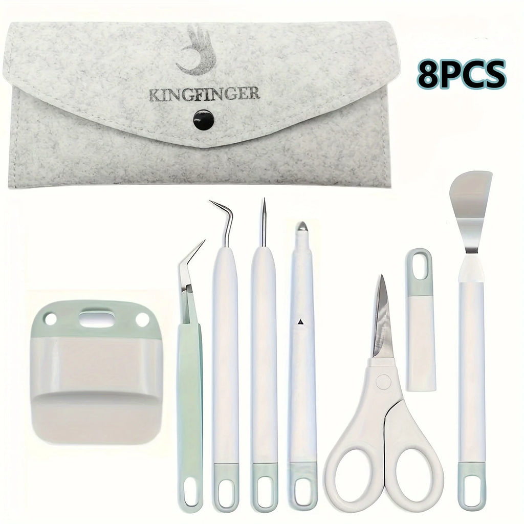 8 pcs Craft Vinyl Weeding Tools Set, Tool Kit for Crafting and DIYs, Scissor, Tweezers, Hook, Scraper, Spatula Zpaxo 8PCS