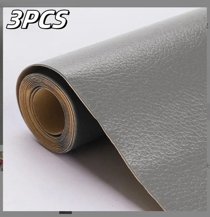 25x60CM Self Adhesive PU Leather Repair Patch Patches Furniture Car Zpaxo Grey-3PCS 25x30cm