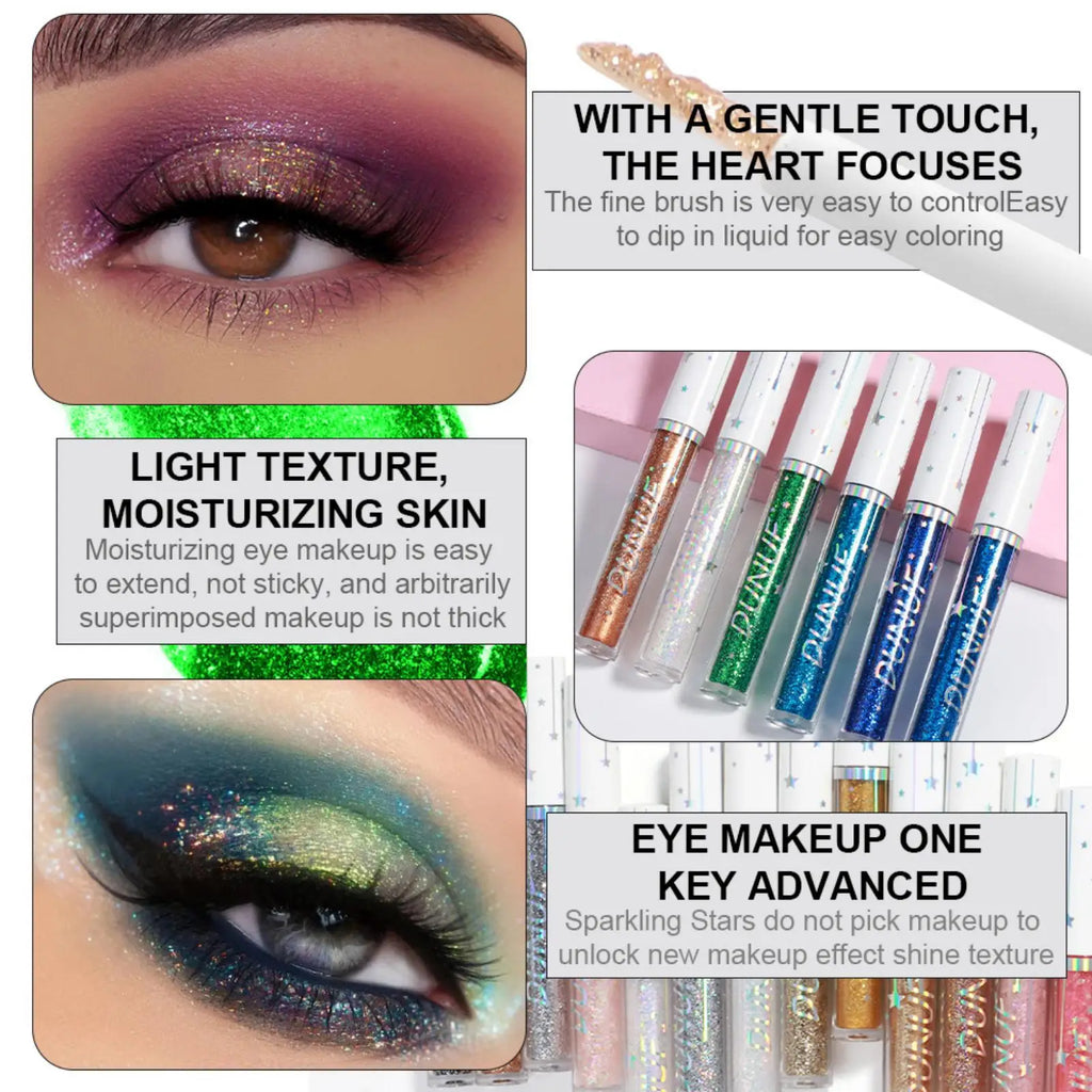 1PC Shiny, Colorful, Quick-drying, Blasting, Waterproof, Vibrant Liquid Eyeliner and Eyeshadow, Ideal Holiday Gift Collection Zpaxo