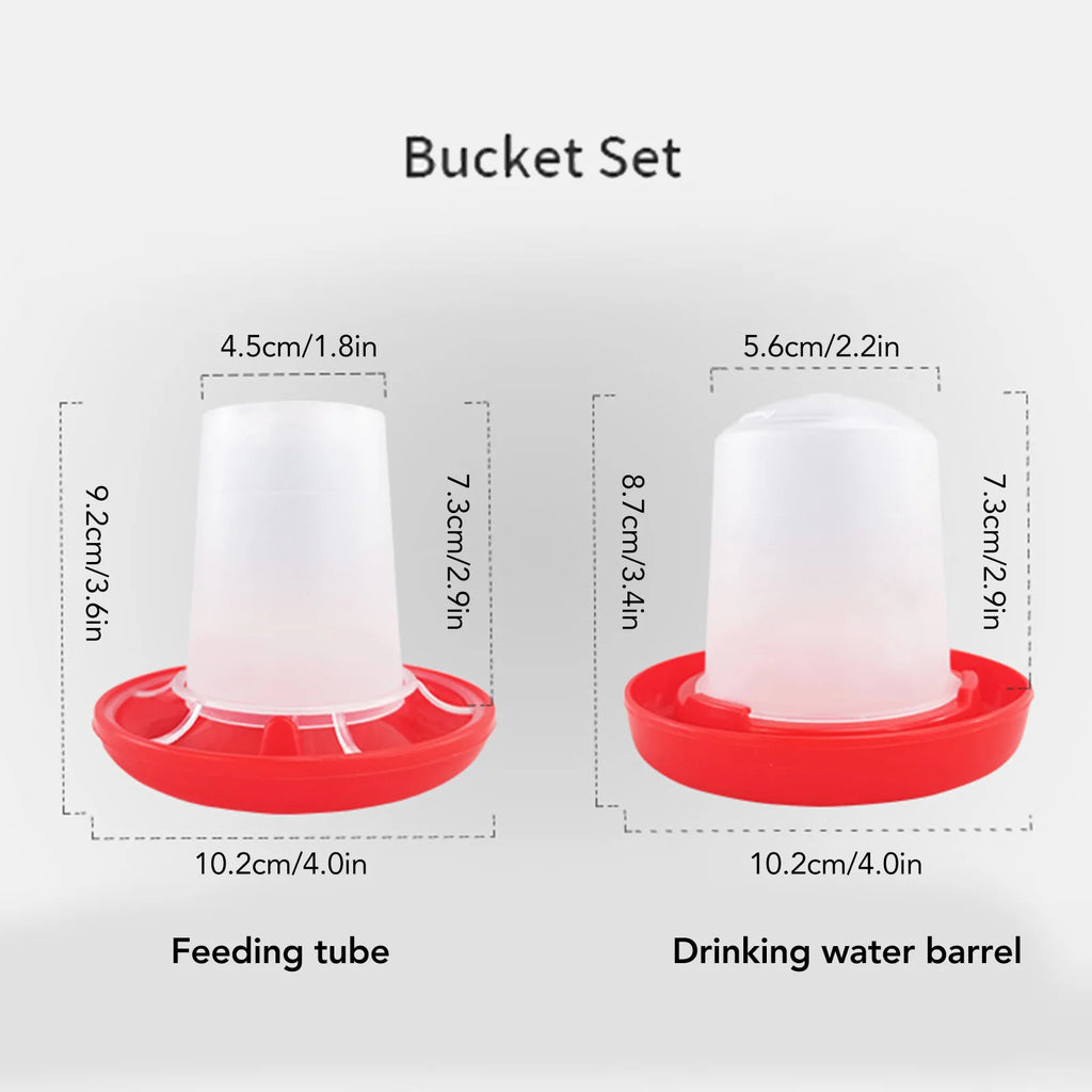 Chick Feeder Easy To Clean Rotary Sleeve Design Automatic Feeding and Watering Chick Feeder and Waterer Kit for Chicks Zpaxo