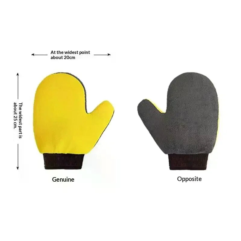 Microfiber Car Wash Glove – Double-Sided Coral Fleece Detailing