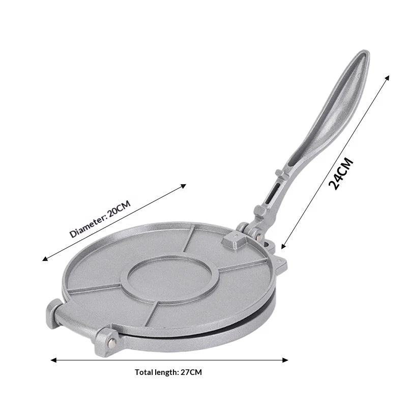 Aluminum Alloy Tortilla Press – Tortilla & Dumpling Skin Maker Tortilla Press Zpaxo Silver L
