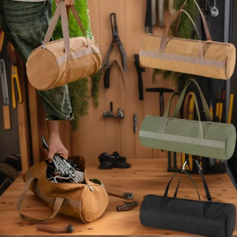 Rugged Auto Repair Tool Bag, Cowhide Woodworking Electrician Bag; Strong Multifunctional Thickened Cowhide Bag for Tool Storage Zpaxo
