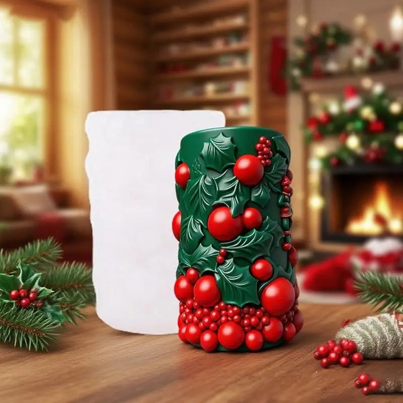 Christmas Cylindrical Silicone Mold Candle Soap Chocolate Baking Tool