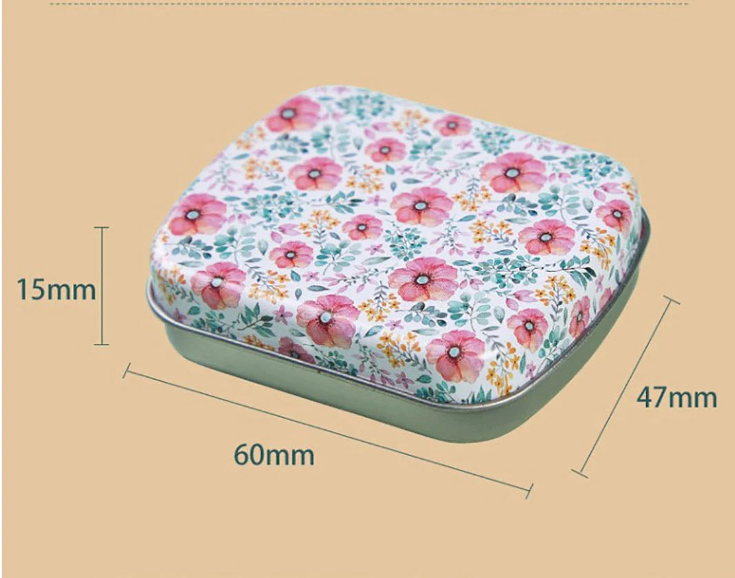 Mini Rectangular Metal Hinged Tin Box – Small Storage Container