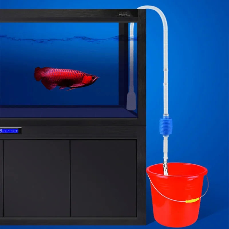 Aquarium Siphon Fish Tank Syphon Vacuum Cleaner Pump Semi-automatic