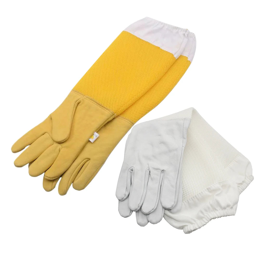 1 Pair Beekeeping Gloves Sting Sheepskin Long Beekeepers