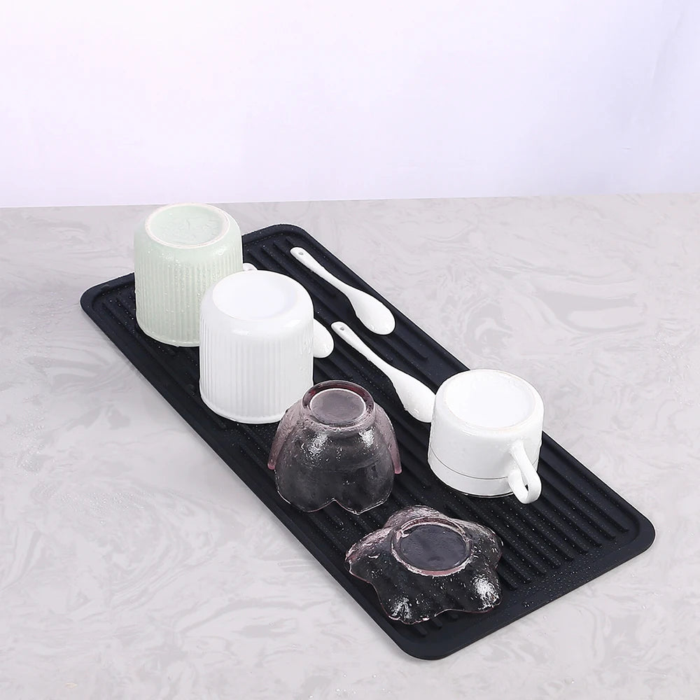 Silicone Drain Mat Board Bowl Dish Drying Mat Sink Drainer Large Heat Resistant Table Trivet Kitchen Counter Accessories Zpaxo
