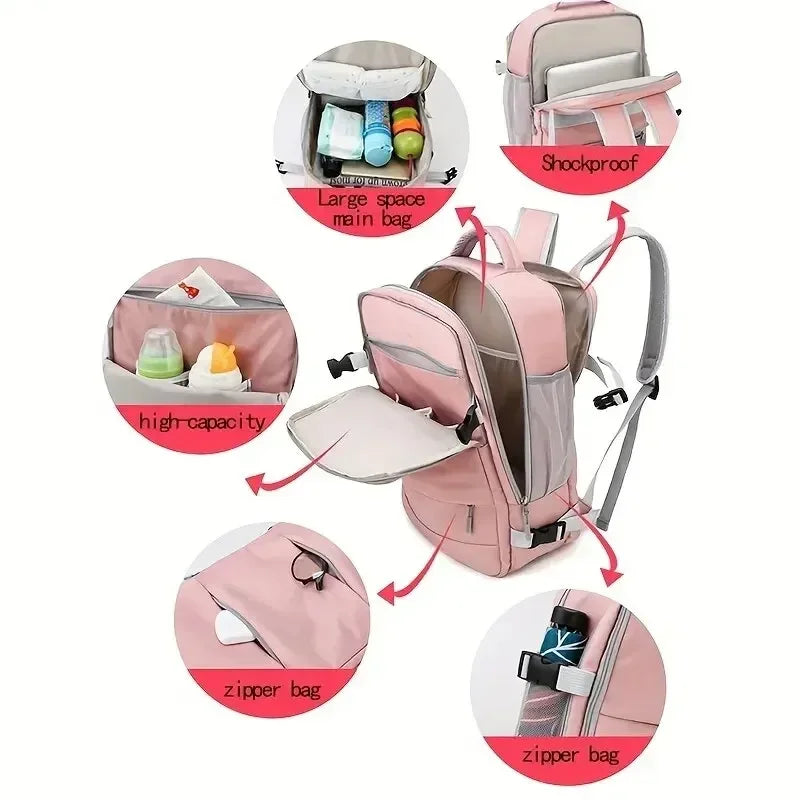Water-resistant Independent Shoe Compartment Backpack Railing USB