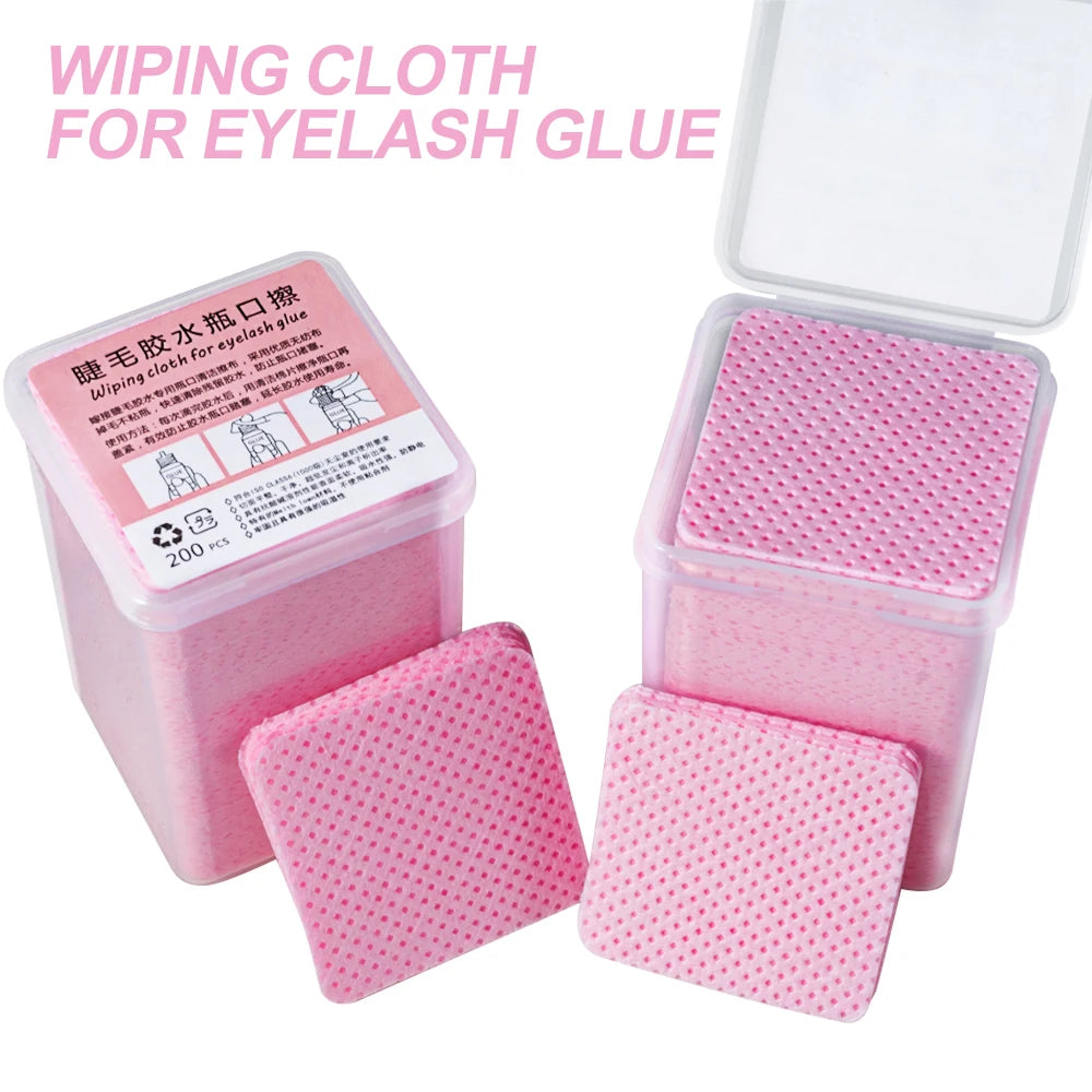 Pink Lint-free Nail Polish Remover Wipes UV Gel Glue Removal Cotton