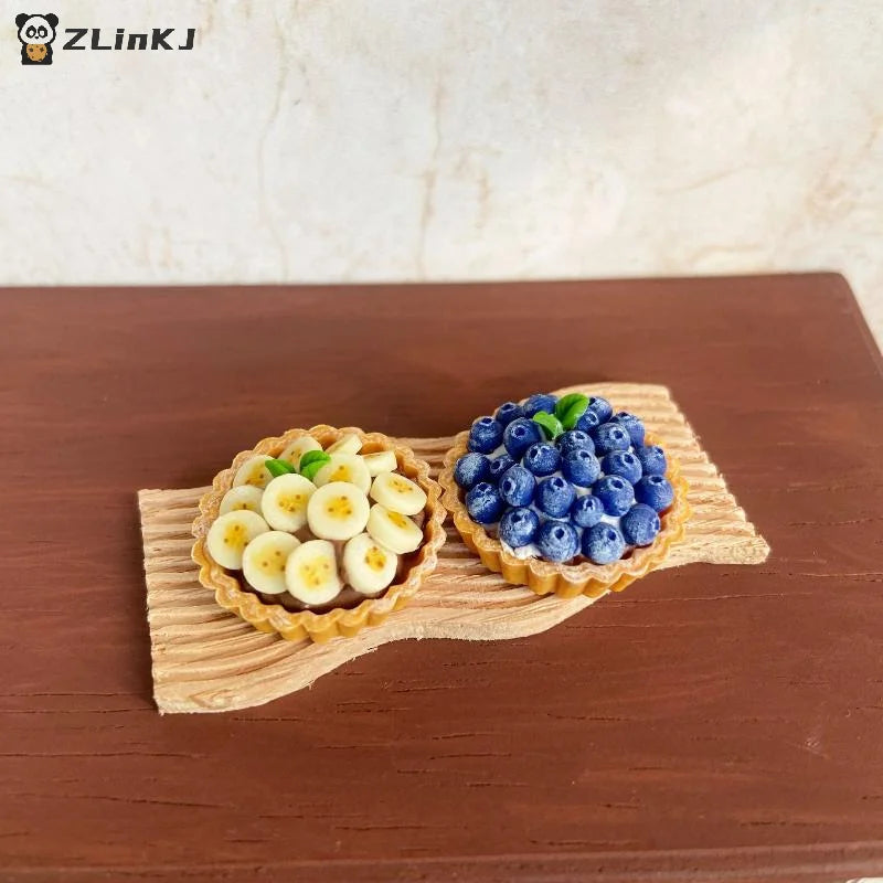 ▶1Pcs Dollhouse Mini Banana Blueberry Tower Model Cute Simulation Miniature Food Toy For Doll Kitchen Accessories Zpaxo
