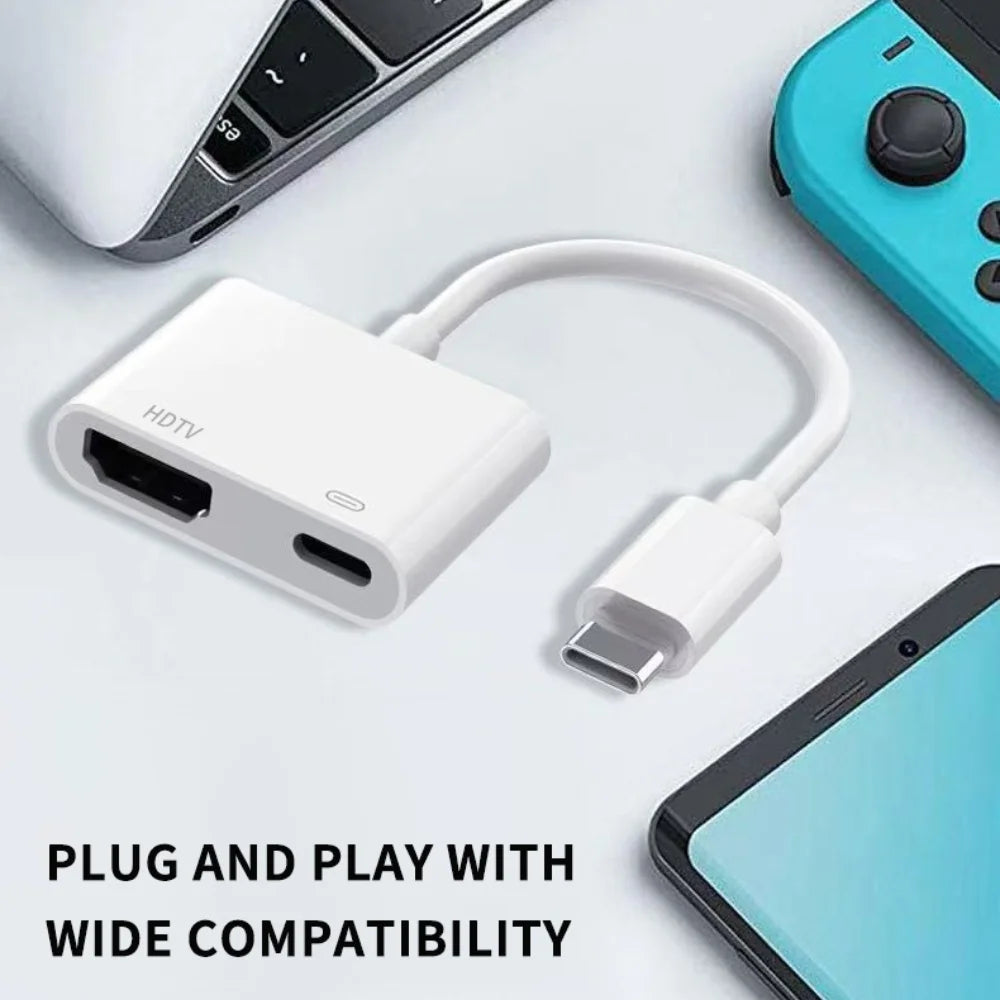 USB-C to HDMI Adapter 4K | iPhone 16 Pro to HDTV & Monitor HDMI Display Adapter Zpaxo