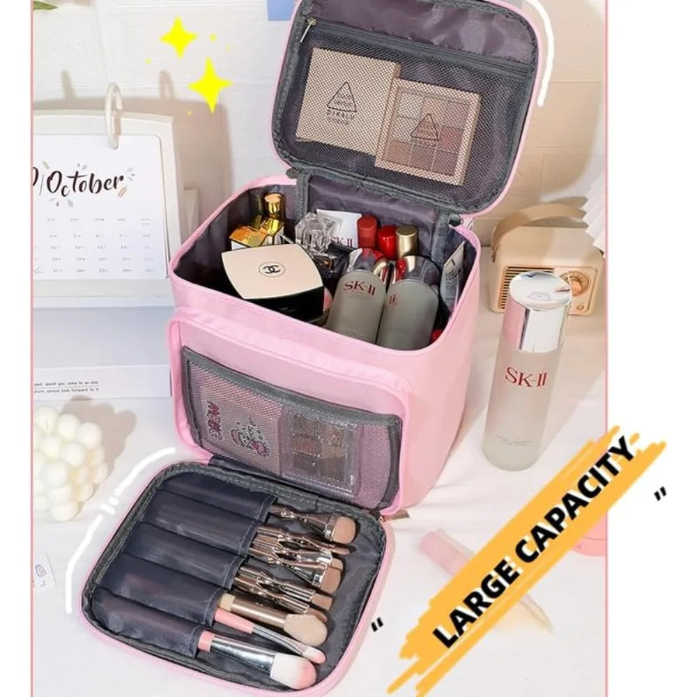 Hanging Travel Toiletry Bag Spacious Compartments Cute Cartoon Large