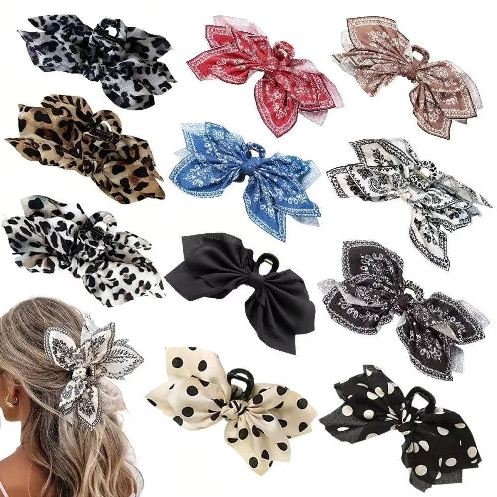 New Double-sided Hair Clip Large Cashew Flower Butterfly Knot Scratching Hair Accessory Shark Clip For Women Summer Vacation Zpaxo