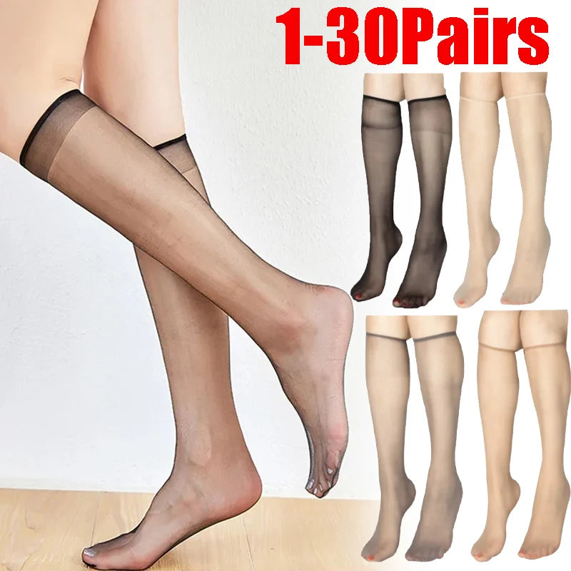 Summer Ultra Thin Korean Invisible Knee-high Socks Nude Seamless