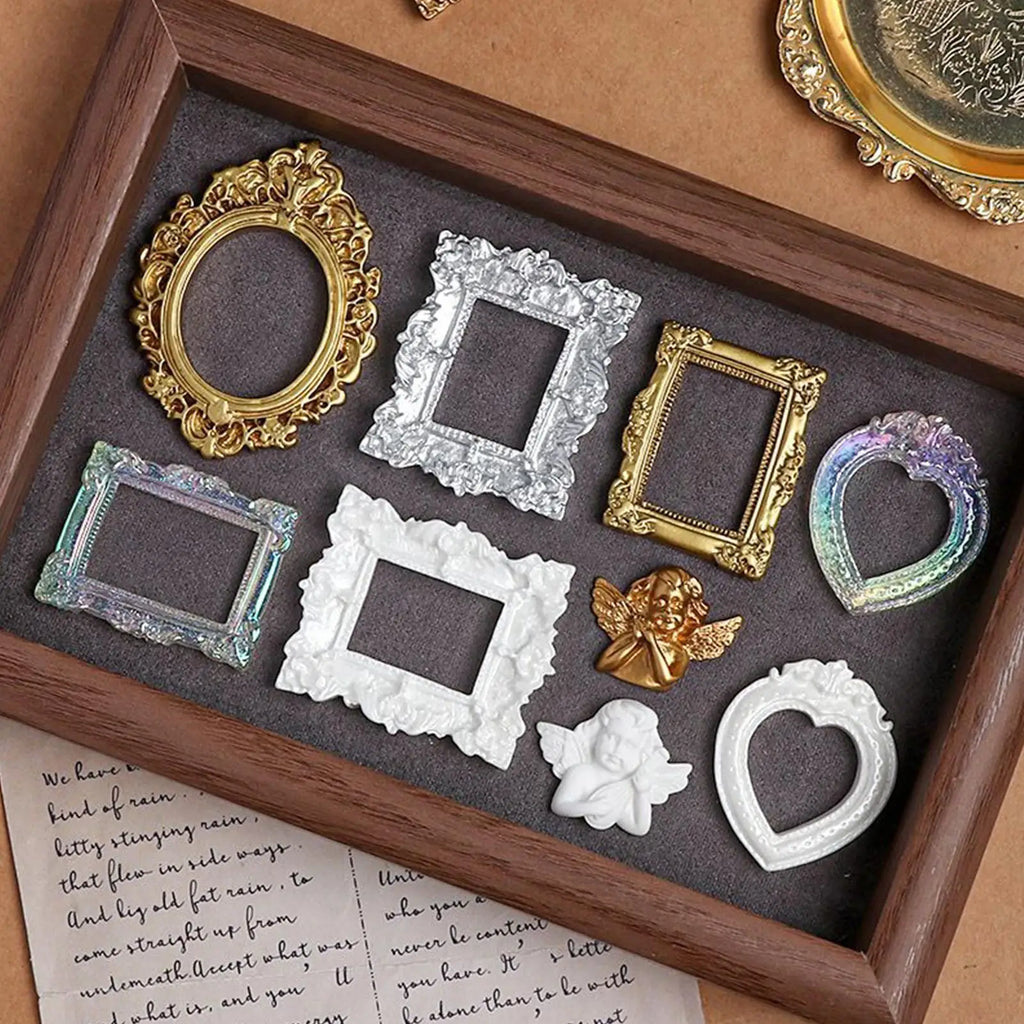 Vintage Mini Picture Frames 9 Tiny Antique Small Photo Frame DIY