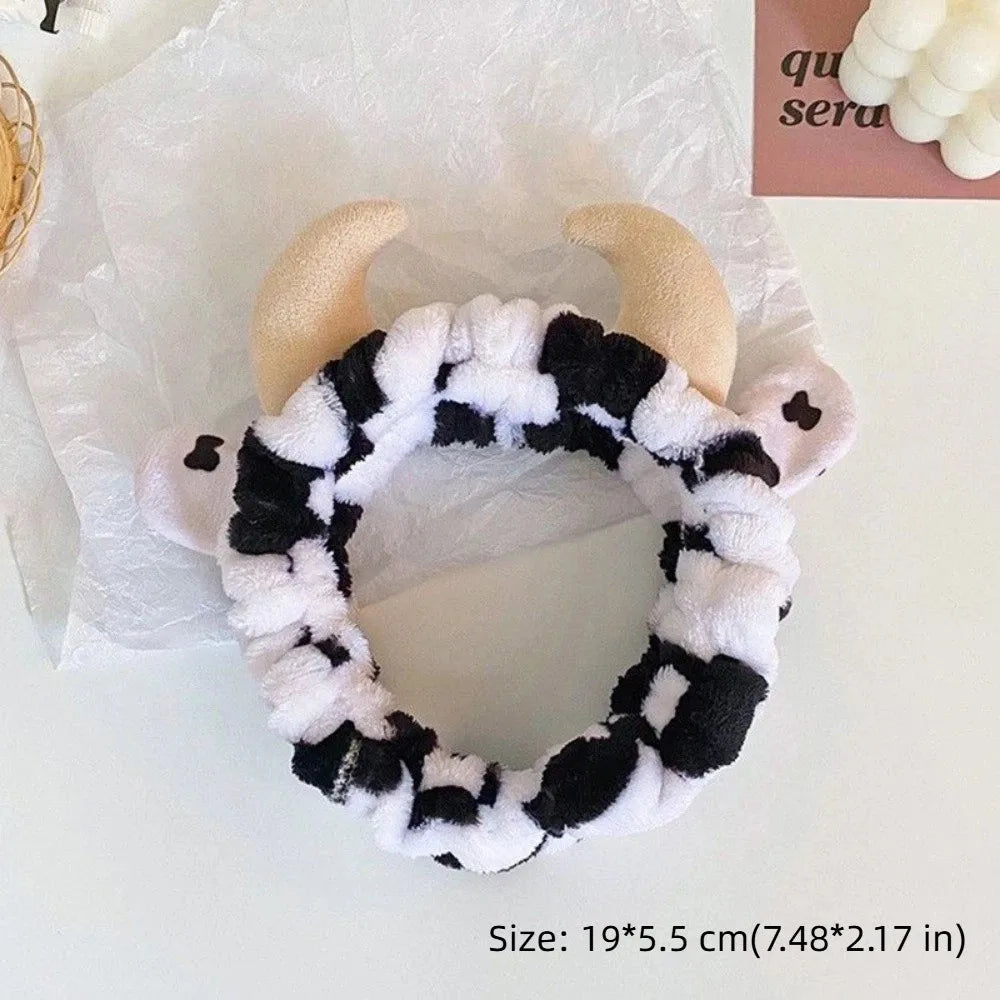 New Cow Patterned Wash Face Headband Cartoon Hair Bands Non-slip Hair Hoop Women Zpaxo