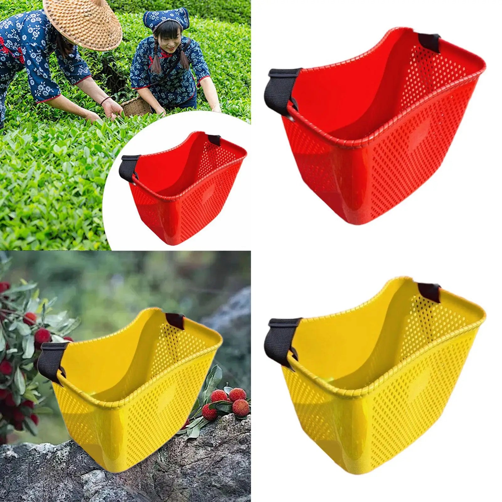 Fruit Picking Basket with Adjustable Shoulder Straps Easy to Clean Multifunctional Picking Bucket for Gardening Tool Backyard Zpaxo