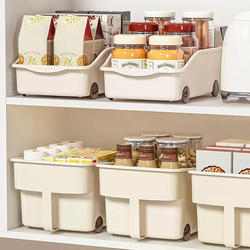 Kitchen Closet Organizer Kitchen Sundries Storage Case With Wheels Seasoning Bottle Jar Storage Container Zpaxo