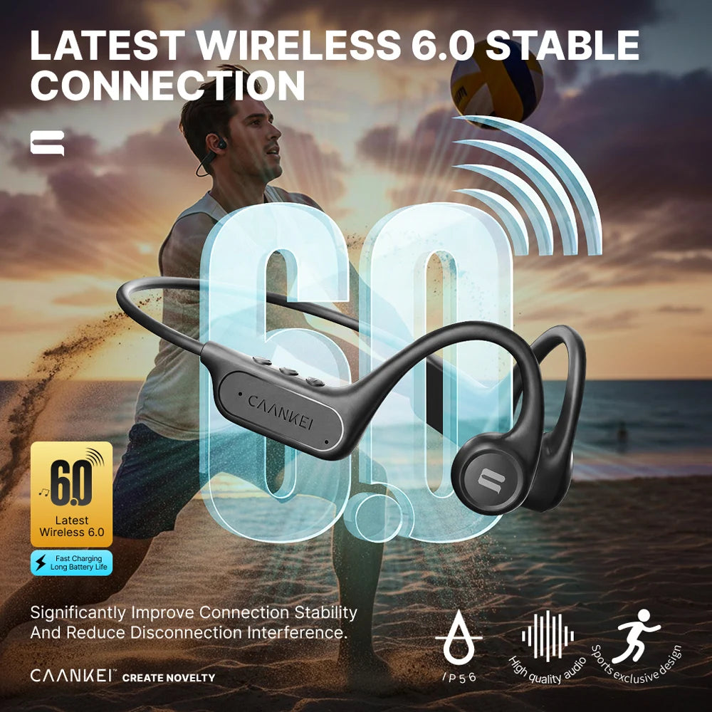Bone Conduction Sports Earphones IPX6 Waterproof Bluetooth 5 4 Zpaxo