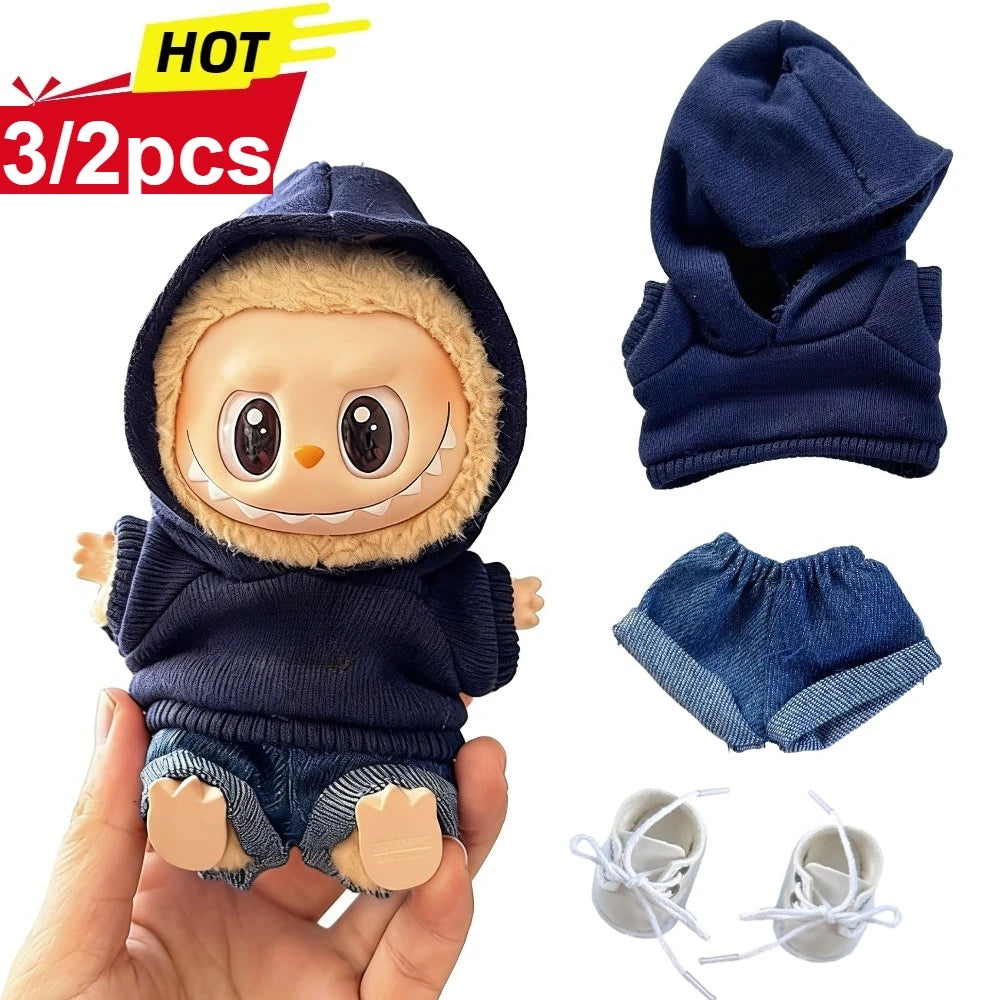 Labubu 17cm Doll Sweater Outfit Set – Cute DIY Accessories Doll Clothing Set Zpaxo