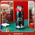 Kids Christmas Thermos – Cute Cartoon 304 Stainless Steel Gift Cup Kids Vacuum Thermos Zpaxo Black 500ml